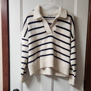 Madewell V-Neck Striped Sweater - S